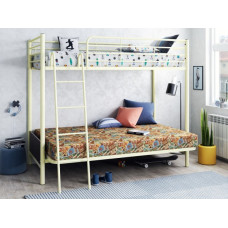 Двухъярусная кровать Мадлен-2 цвета слоновой кости с диваном в цвете Пифагор