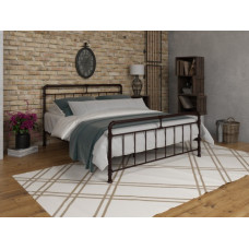 Двуспальная кровать из металла Авила коричневая