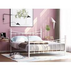 Двуспальная металлическая кровать Эльда белая